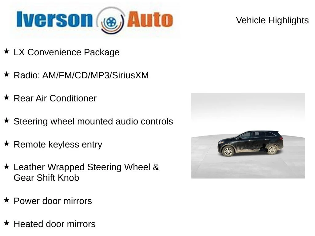 Used 2016 Kia Sorento LX with VIN 5XYPGDA54GG110534 for sale in Huron, SD