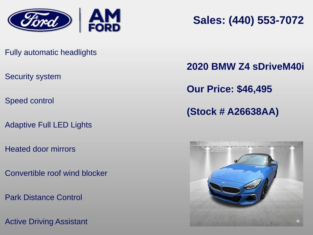 Certified Used 2020 Blue Metallic BMW sDrive M40i image 30