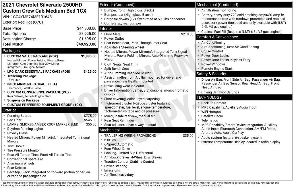 Used 2021 RED HOT Chevrolet Custom image 5