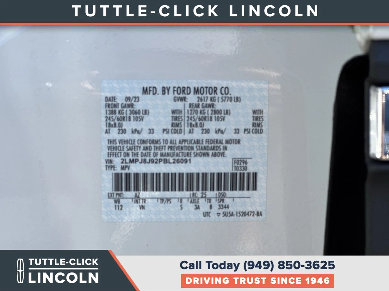Used 2023 PRISTINE WHITE ME Lincoln Standard image 42