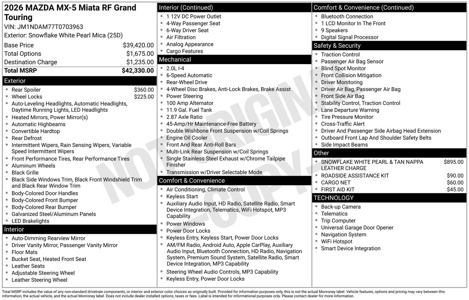 New 2026 Snowflake White Pearl Mazda Grand Touring image 21