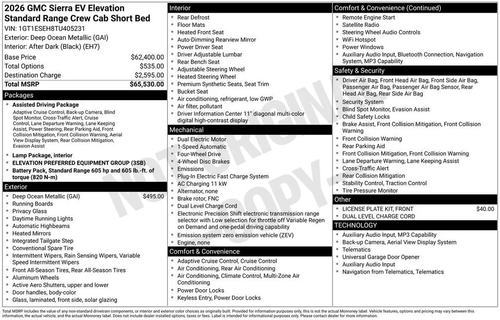 2026 GMC Sierra EV Elevation - Photo 40