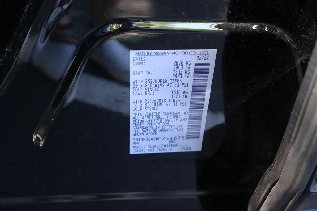 Used 2024 Super Black Nissan SV image 50