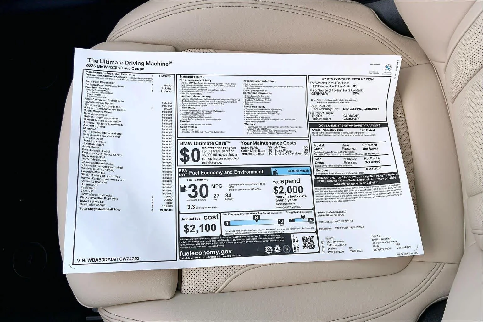 New 2026 Arctic Race Blue Metallic BMW 430i xDrive image 18