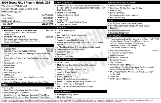 New 2026 Midnight Black Metallic Toyota  XSE image 32