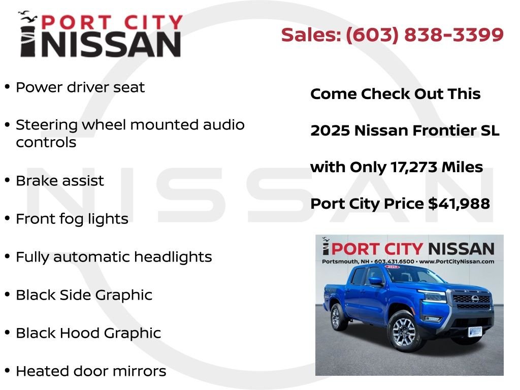 Used 2025 Bluestone Pearl Nissan SL v6 w/LEATHER, SUNROOF & FENDER AUDIO image 21