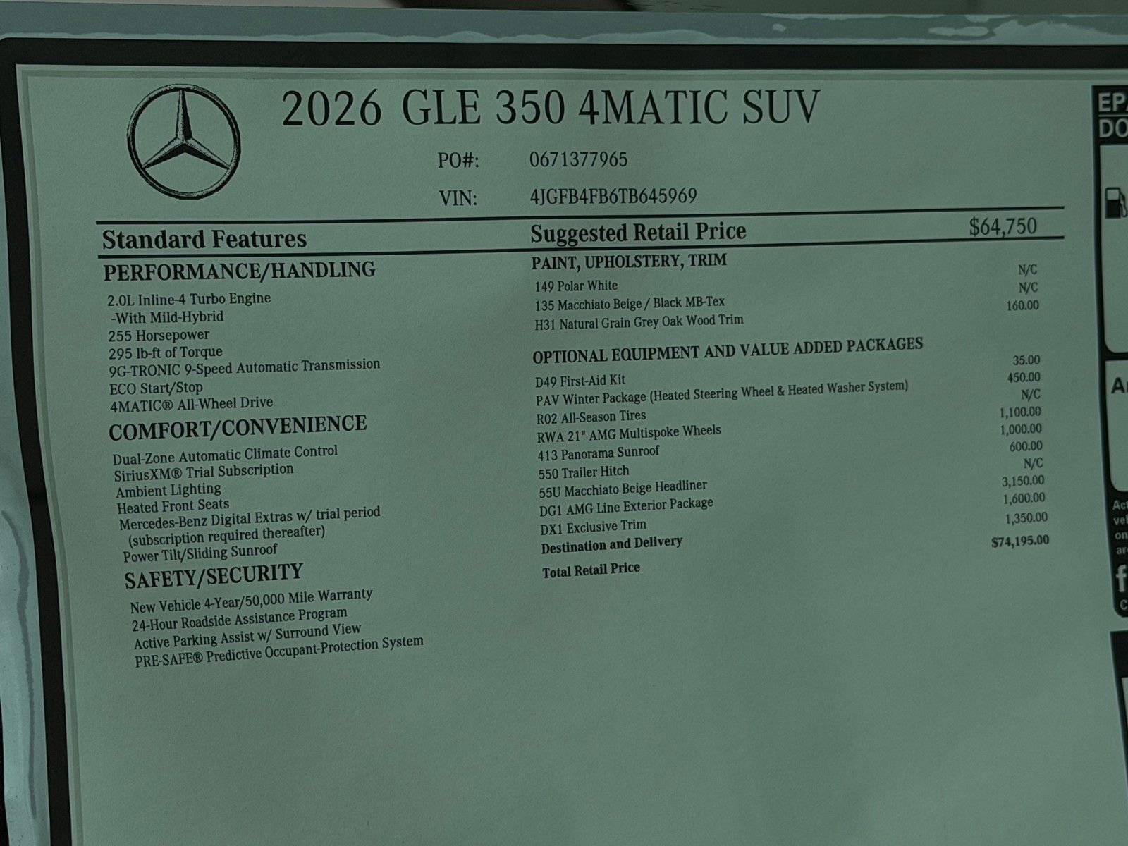New 2026 Polar White Mercedes-Benz GLE 350 image 48