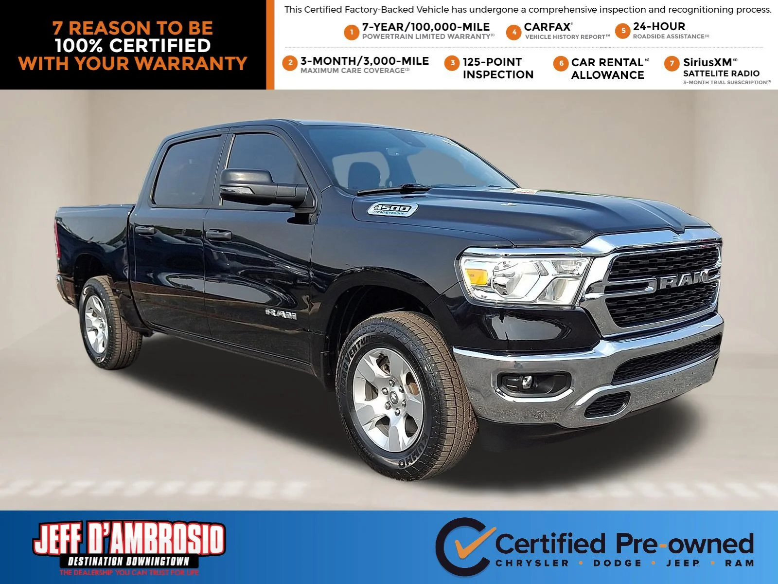Used 2023 Diamond Black Crystal Pearlcoat Ram Big Horn image 1