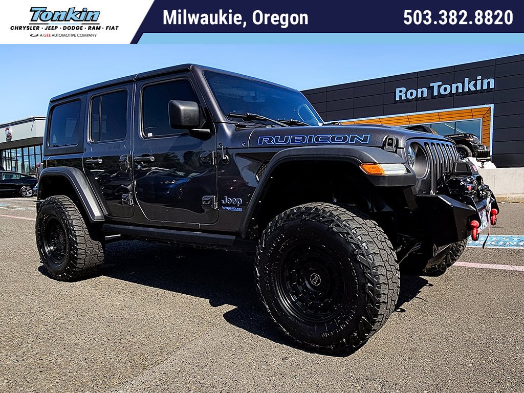 Used 2022 Gray Jeep Unlimited Rubicon 4xe image 1