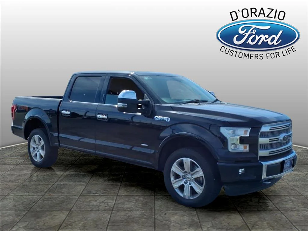 Black 2017 Ford F-150 Platinum SuperCrew 4WD Pickup Truck Four-Wheel Drive