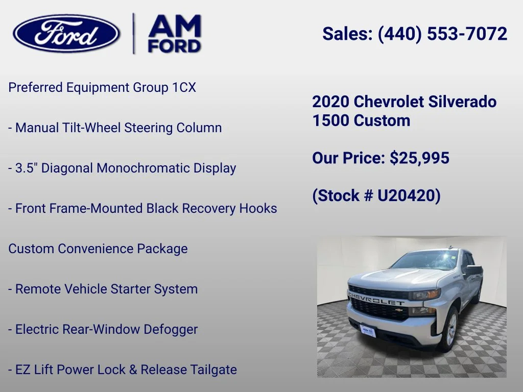 Used 2020 Silver Ice Metallic Chevrolet Custom image 18