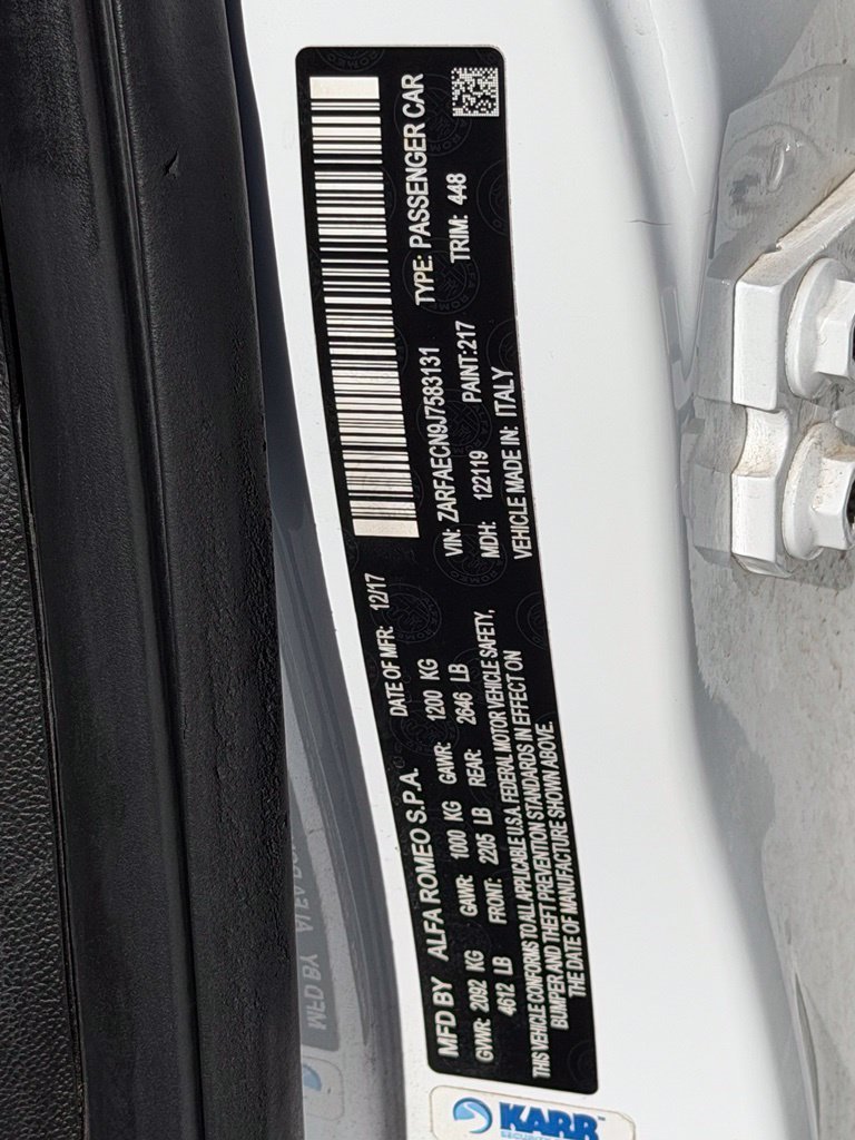 Used 2018 White Alfa Romeo Ti image 9