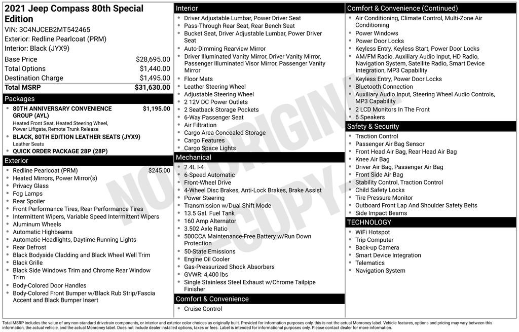 Used 2021 Red Jeep 80th Special Edition image 11