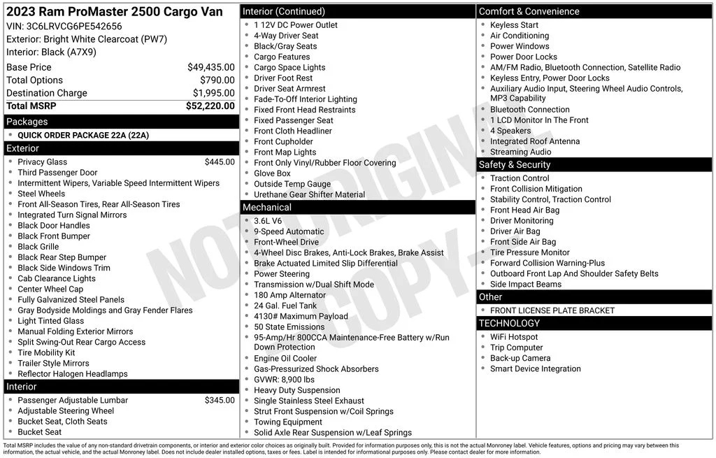 Certified Used 2023 White Ram High Roof image 5