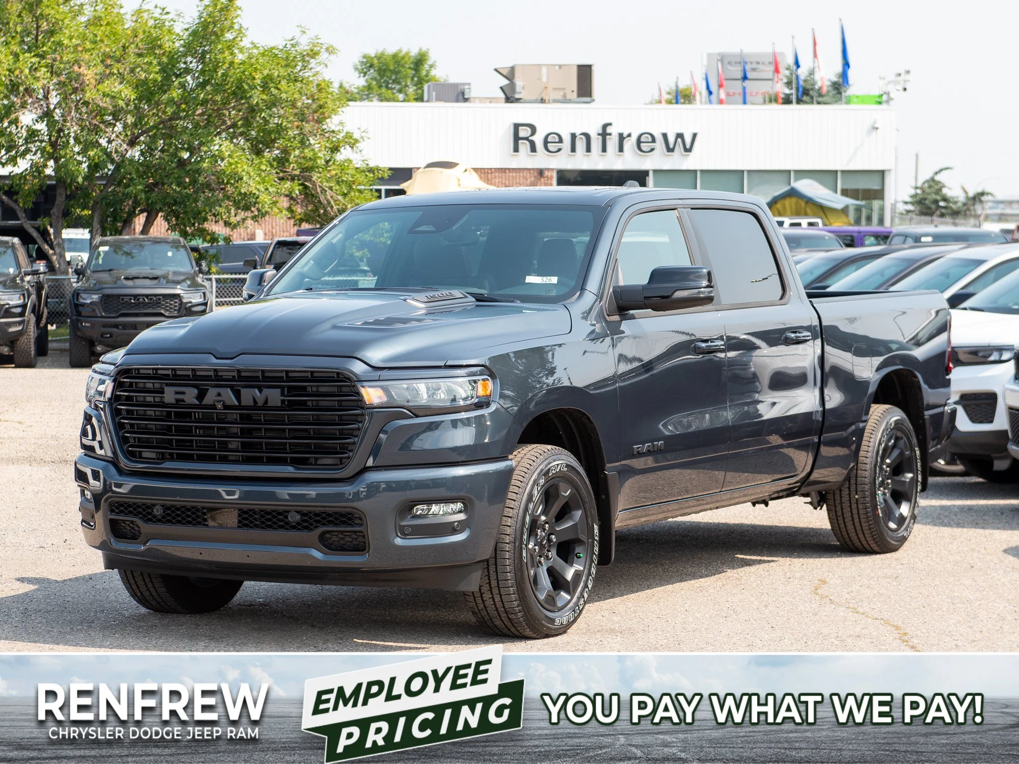 New 2026 Blue RAM Sport* Crew Cab 4x4, Panoramic Sunroof, Heated Seats, Alpine Audio image 1