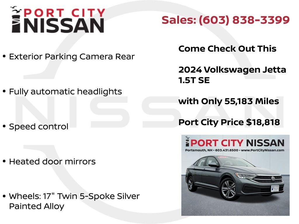 Used 2024 Platinum Gray Metallic Volkswagen 1.5T SE W/SUNROOF & HEATED SEATS image 14