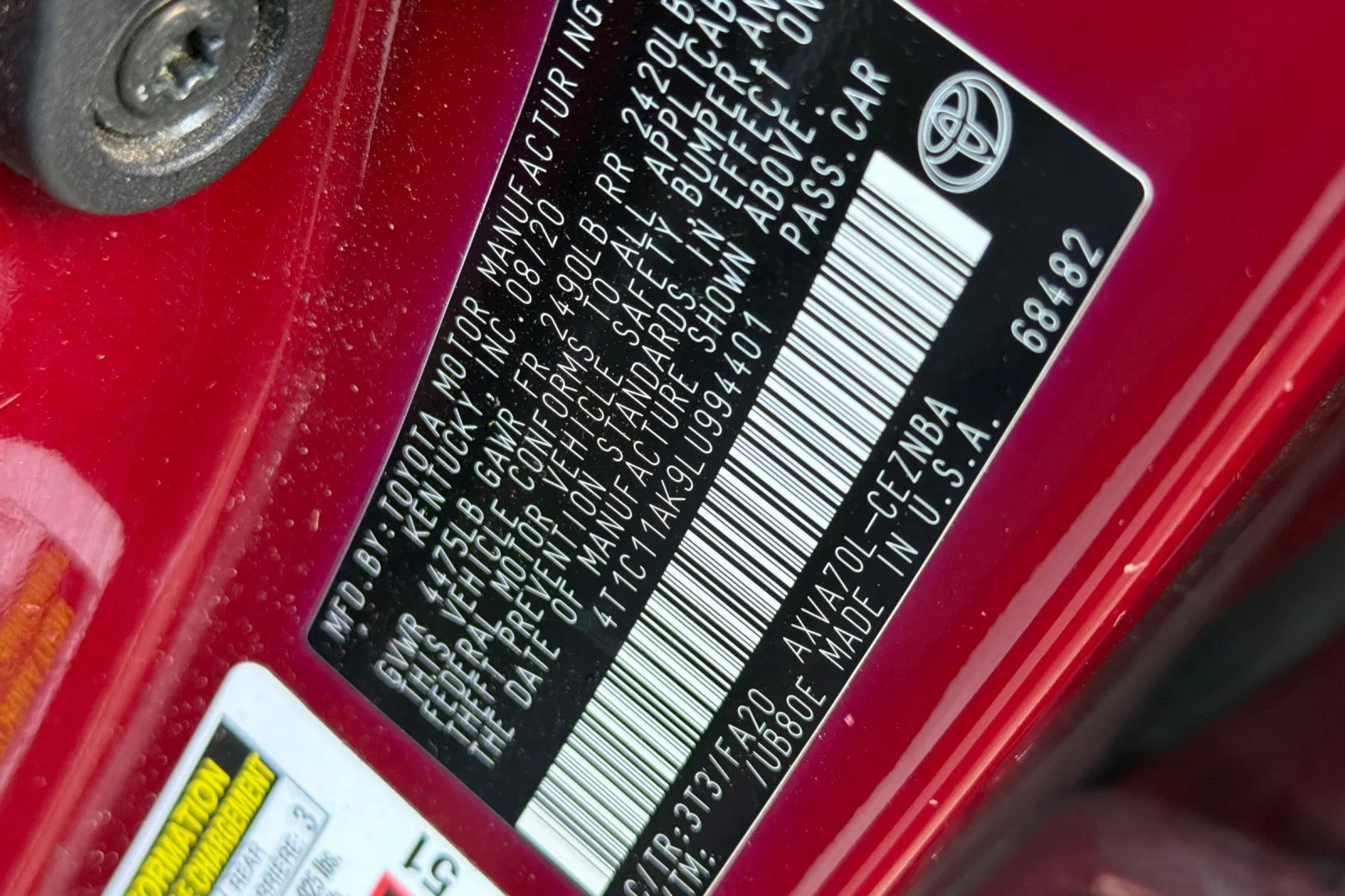 Used 2020 Red Toyota LE image 42