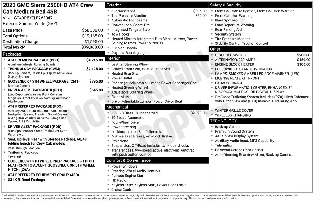 Used 2020 White GMC AT4 image 2