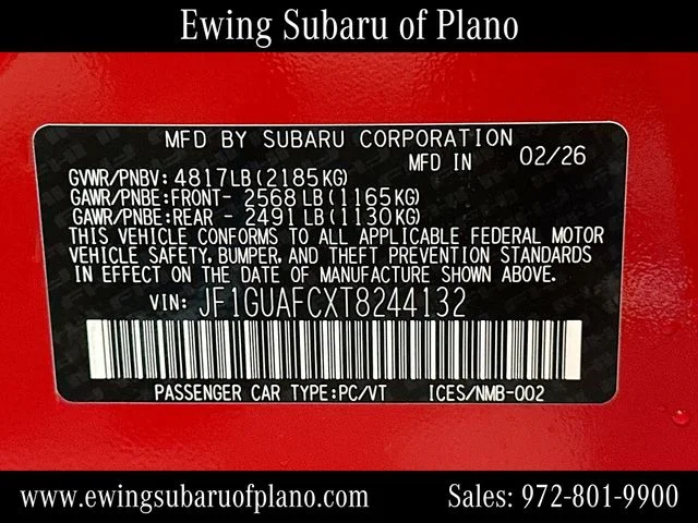 New 2026 PURE RED Subaru Sport image 32