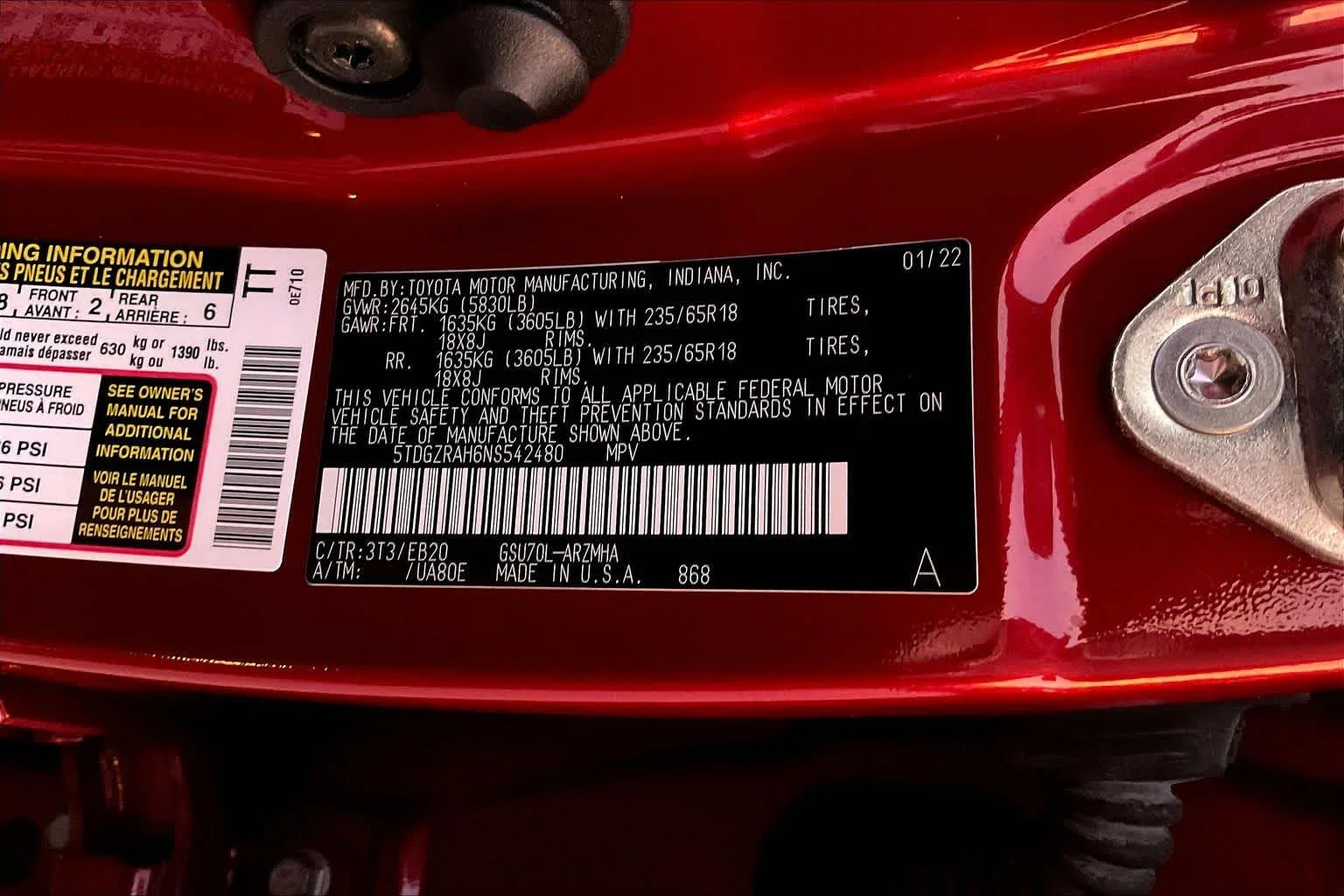Used 2022 Ruby Flare Pearl Toyota XLE image 34