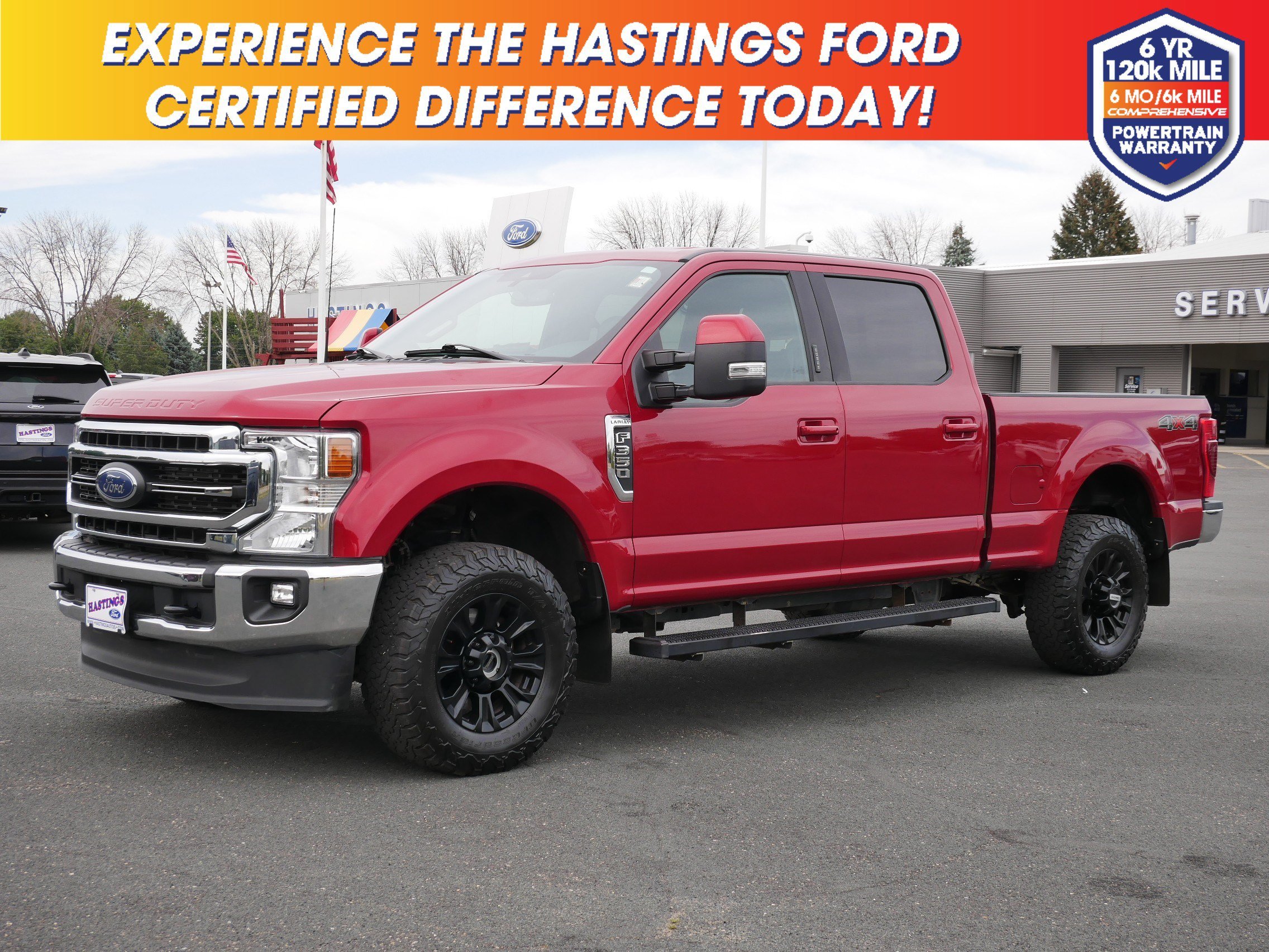 Certified Used 2022 Red Ford LARIAT image 1
