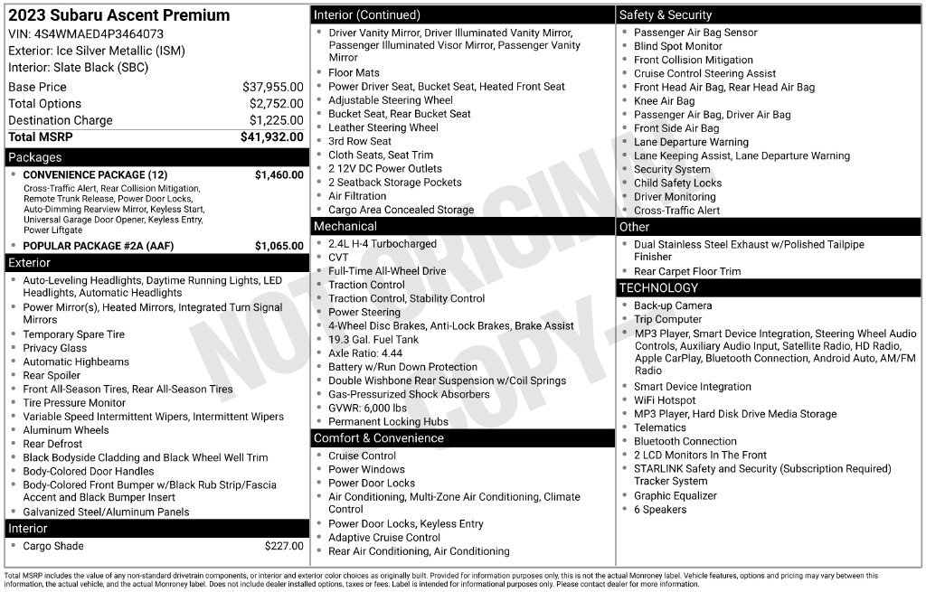 Used 2023 Silver Subaru Premium image 7