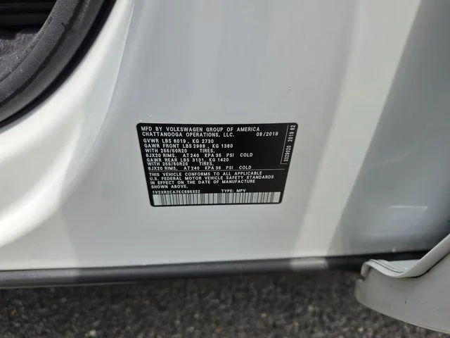 Used 2019 Pure White Volkswagen 3.6L V6 SE image 33