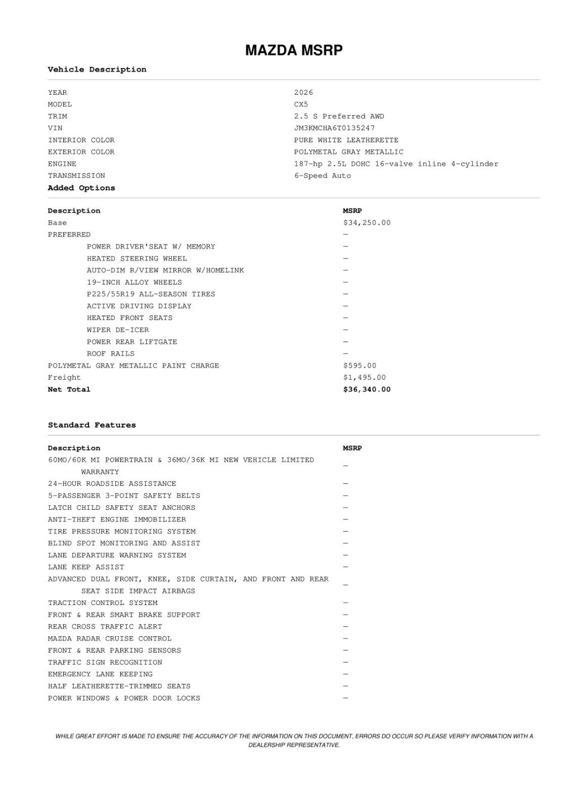 New 2026 Polymetal Gray Metallic Mazda 2.5 S Preferred image 11