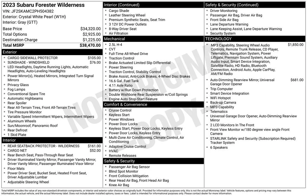 Used 2023 Crystal White Pearl Subaru Wilderness image 44