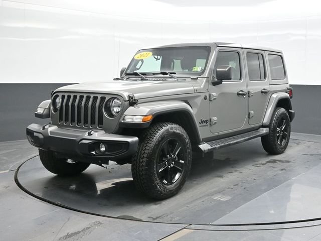 Used 2021 Gray Jeep Unlimited Sahara Altitude image 1