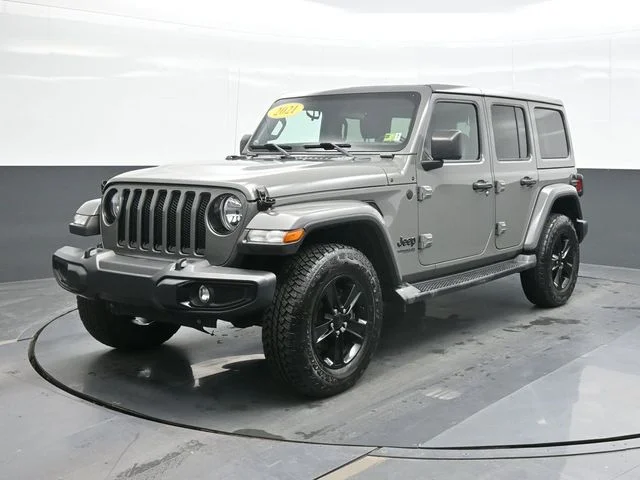 Used 2021 Gray Jeep Unlimited Sahara Altitude image 1