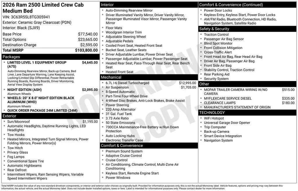 New 2026 Ceramic Gray Clear-Coat Exterior Paint RAM Limited image 9