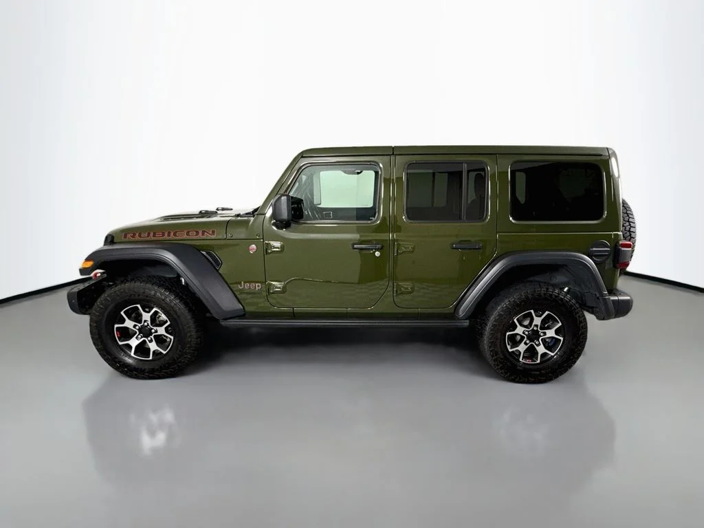 Used 2021 Green Clearcoat Jeep Unlimited Rubicon image 3