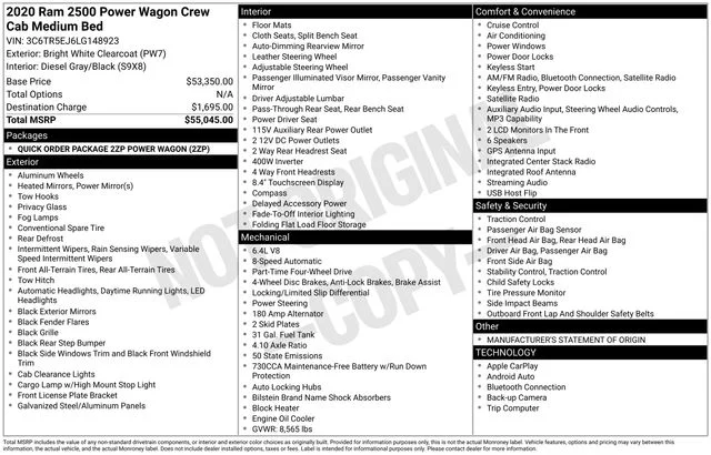 Certified Used 2020 Bright White Clearcoat Ram Power Wagon image 33