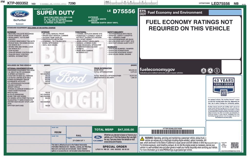 Used 2020 White Ford XL image 6
