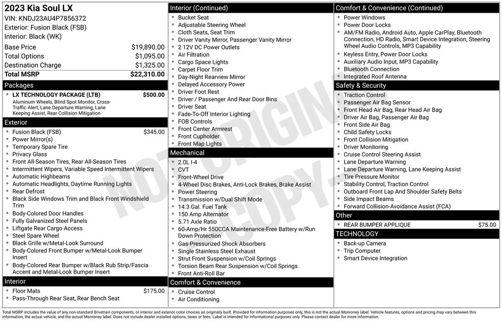 Used 2023 Black Kia LX image 8