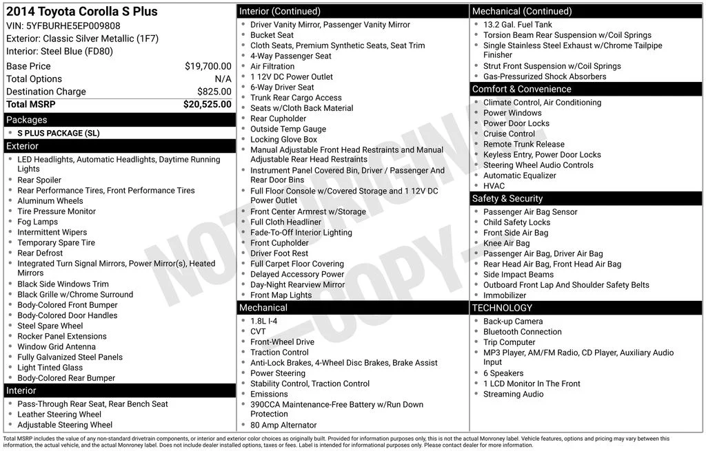 Used 2014 Silver Toyota S Plus image 2