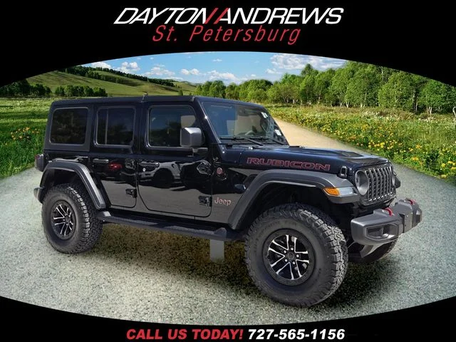 Certified Used 2025 Black Jeep Rubicon image 1