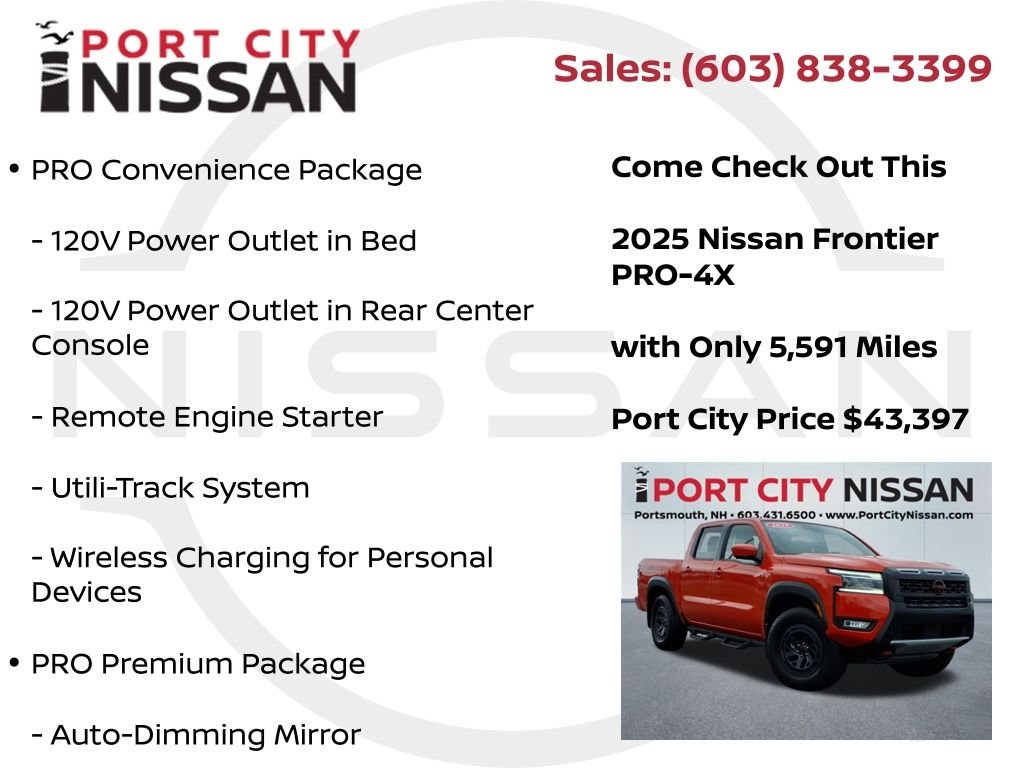 Used 2025 Afterburn Orange Nissan PRO-4X premium W/LEATHER, SUNROOF & ONLY 5k MILES! image 15