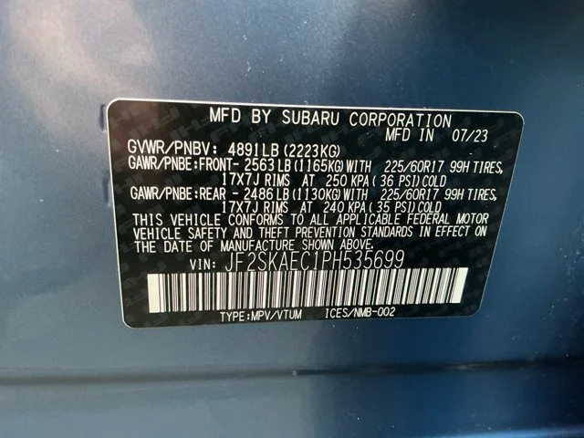 Certified Used 2023 Horizon Blue Pearl Subaru Premium image 16