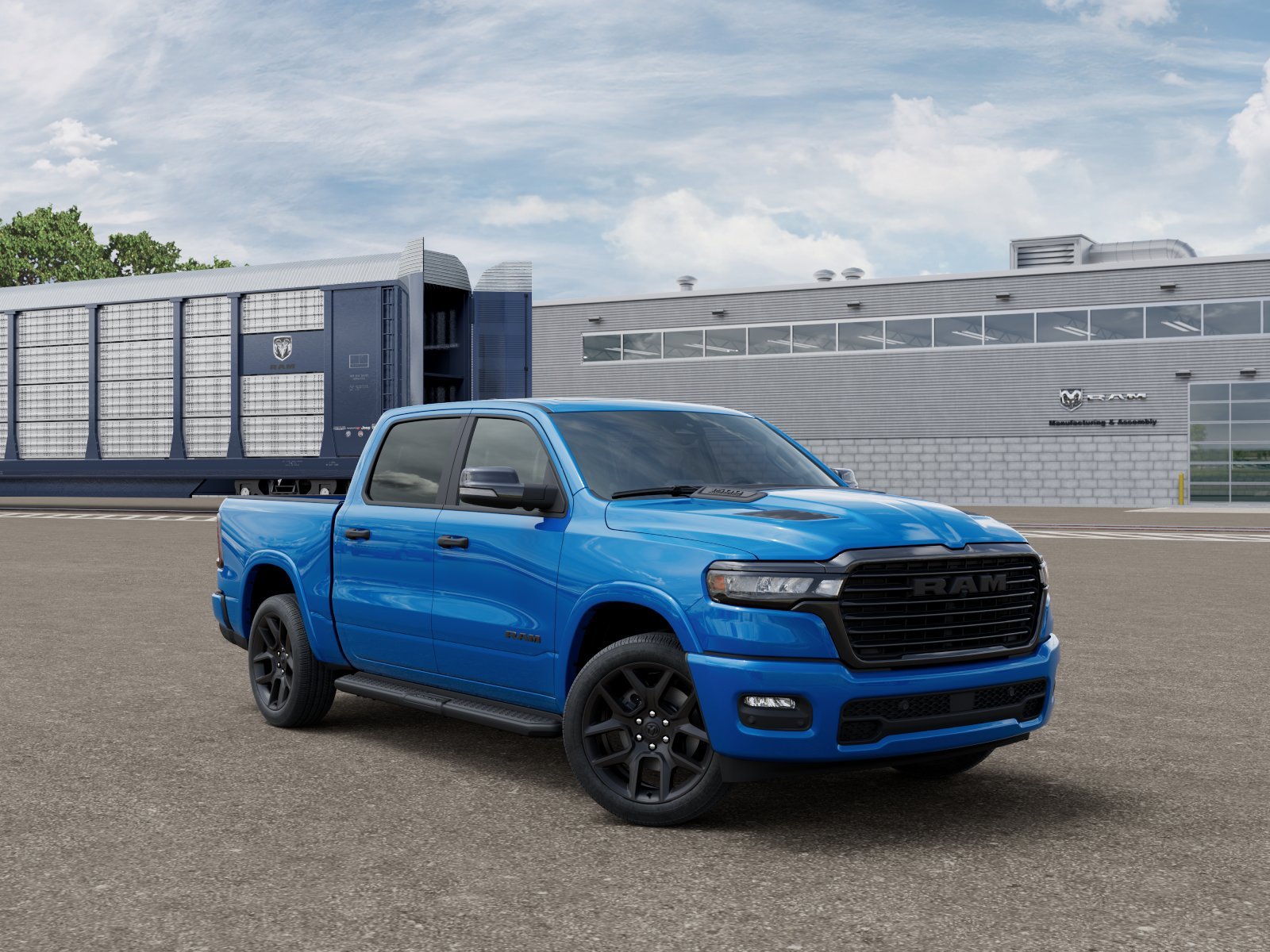 New 2026 Hydro Blue Pearl-Coat Exterior Paint RAM Laramie image 3
