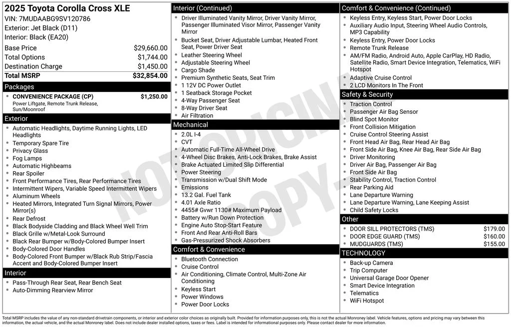 Used 2025 Jet Black Toyota XLE image 6