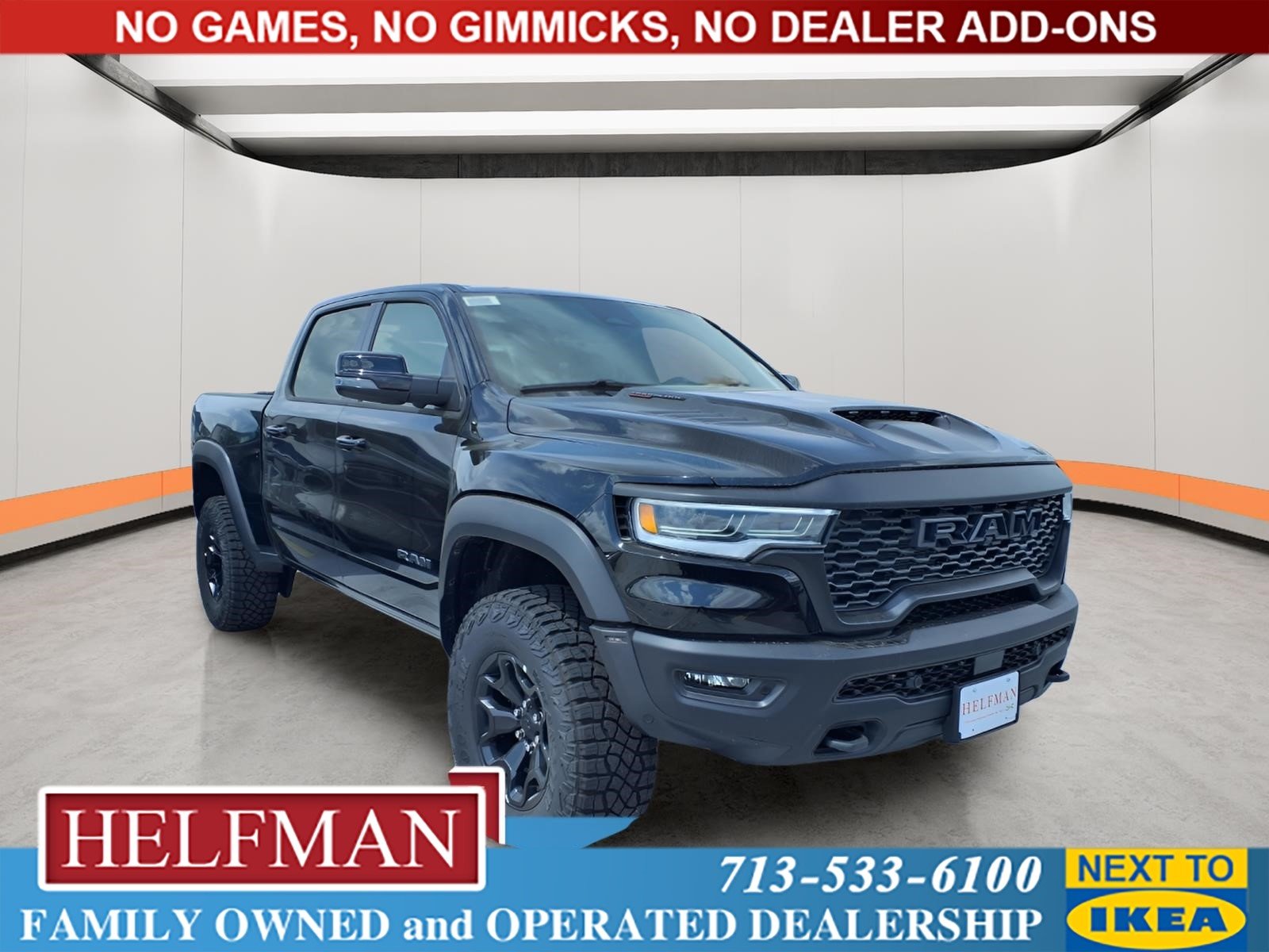 New 2026 Diamond Black Crystal Pearl-Coat Exterior Paint RAM RHO image 1