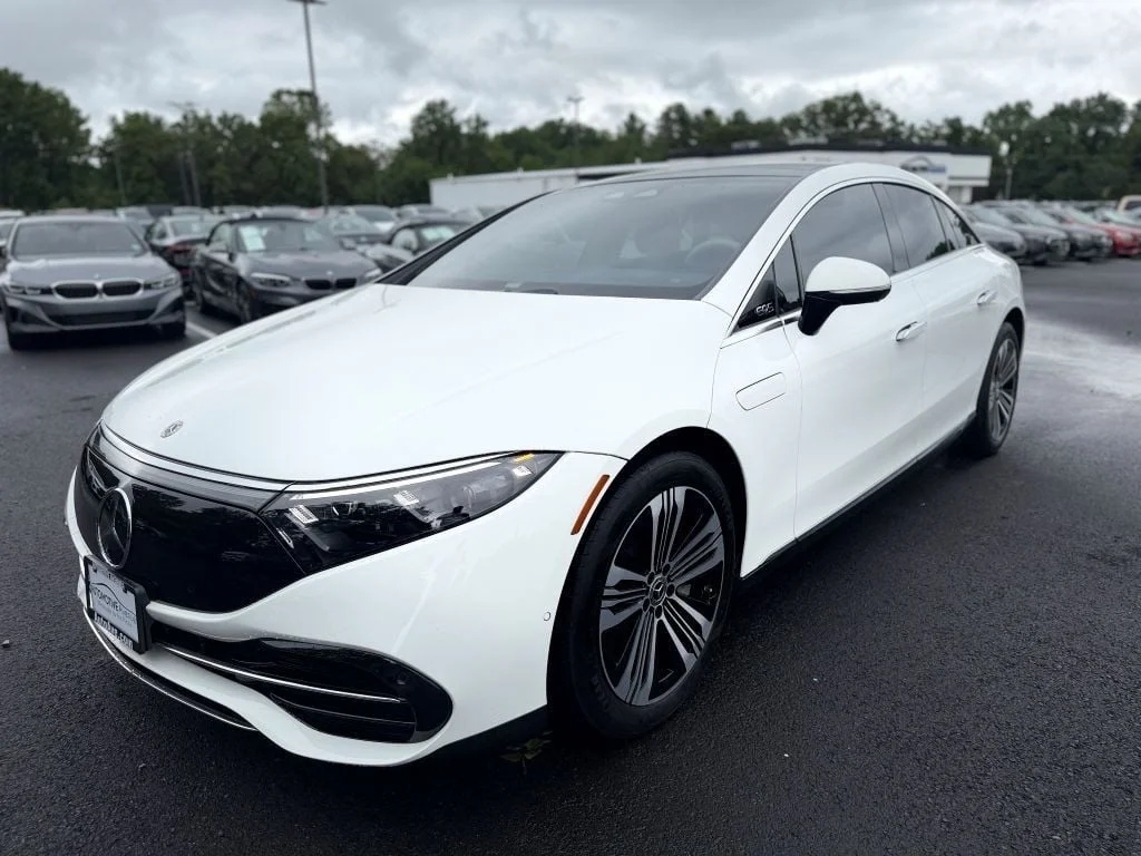 Used 2023 Polar White Mercedes-Benz EQS 450+ Sedan w/ Active Ambient Lighting & Rear Spoiler image 7