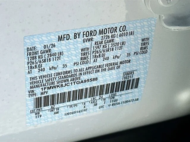 New 2026 White Metallic Ford Tremor image 21