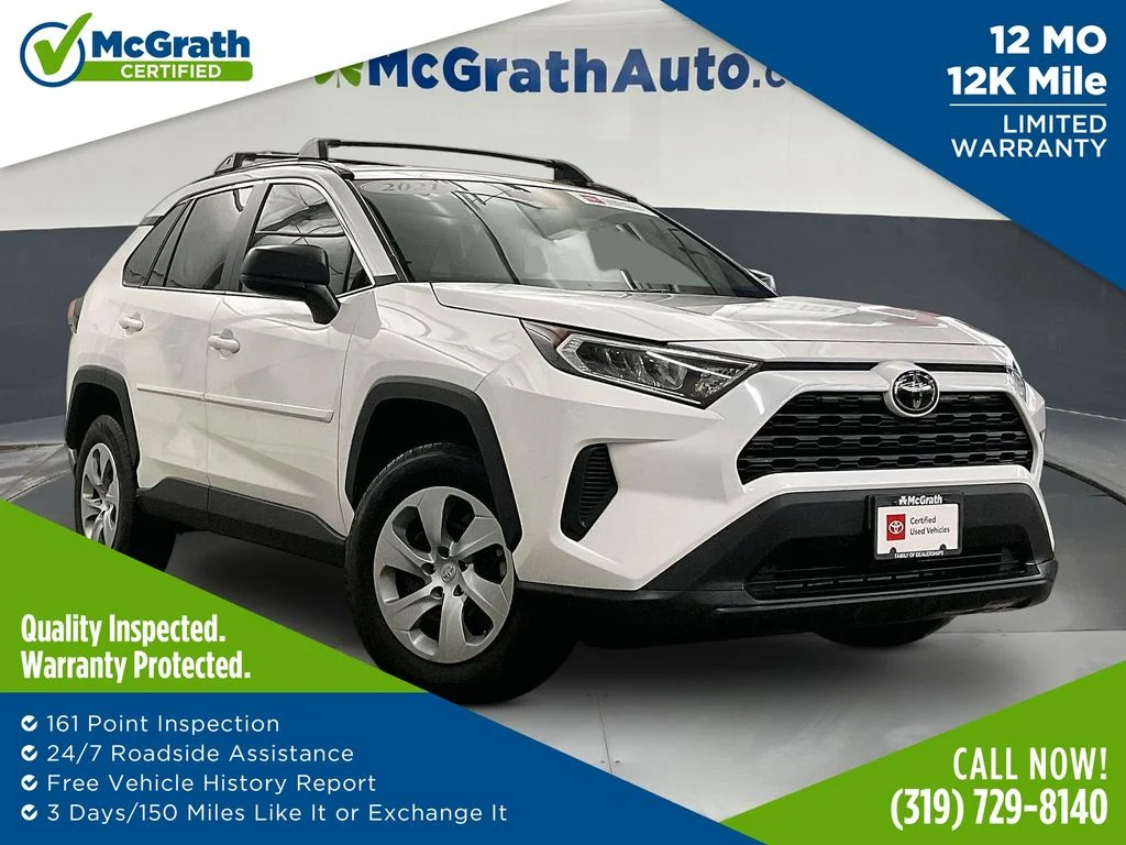 Certified Used 2021 White Toyota LE image 1