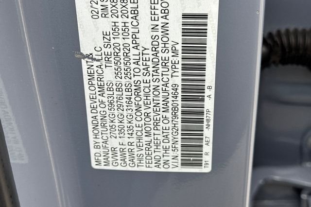 Certified Used 2024 Sonic Gray Pearl Honda Touring image 37