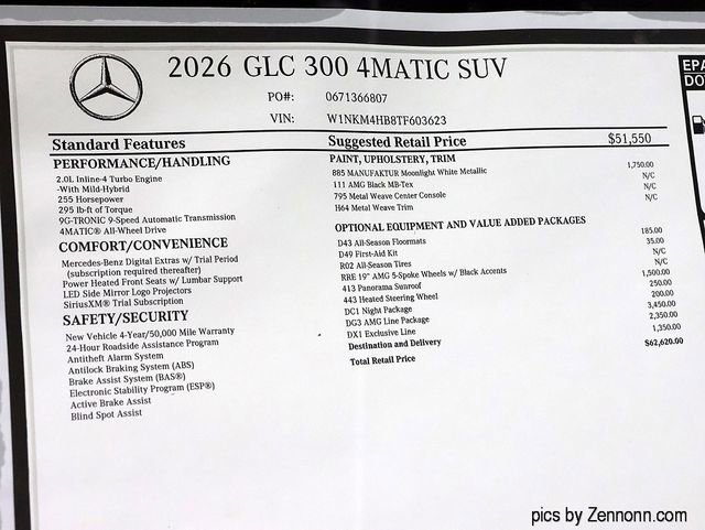 New 2026 MANUFAKTUR Moonlight White Metallic Mercedes-Benz GLC 300 image 54