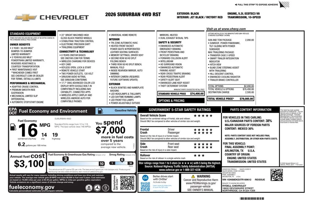 Certified Used 2026 Black Chevrolet RST image 2