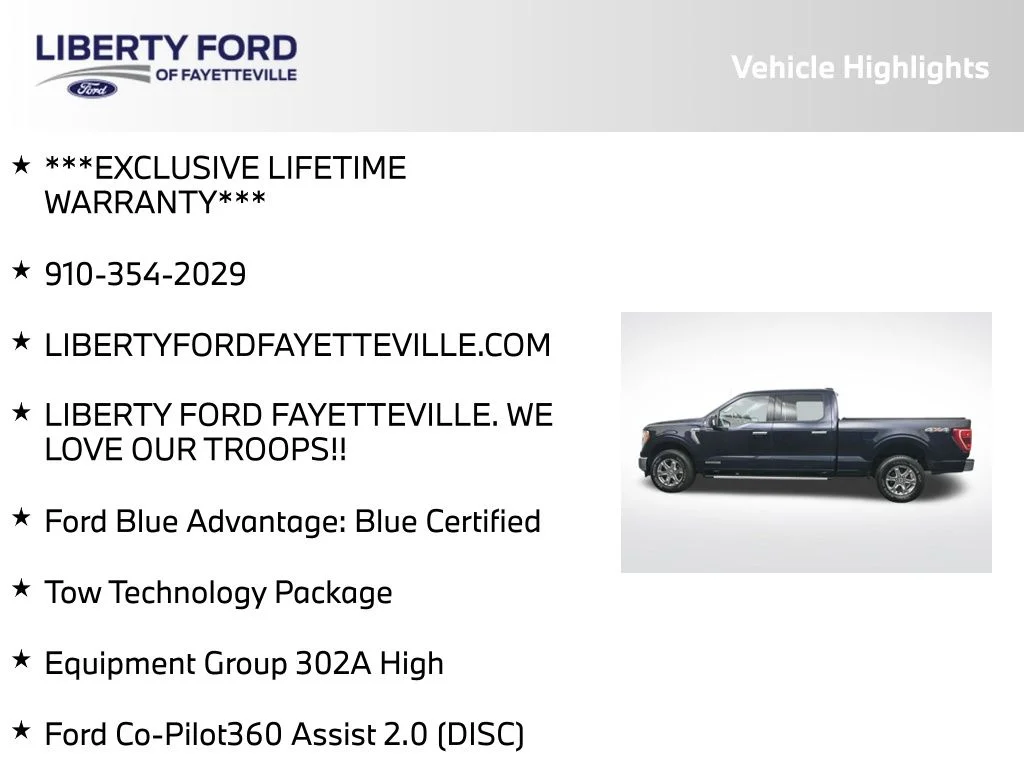 Certified Used 2022 Blue Metallic Ford XLT image 5